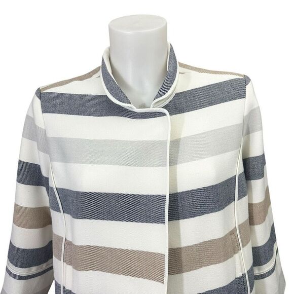 Chico’s Striped Neutrals Short Length‎ Jacket Size 0 / XS Classic Chic - Picture 3 of 9